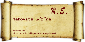 Makovits Sára névjegykártya
